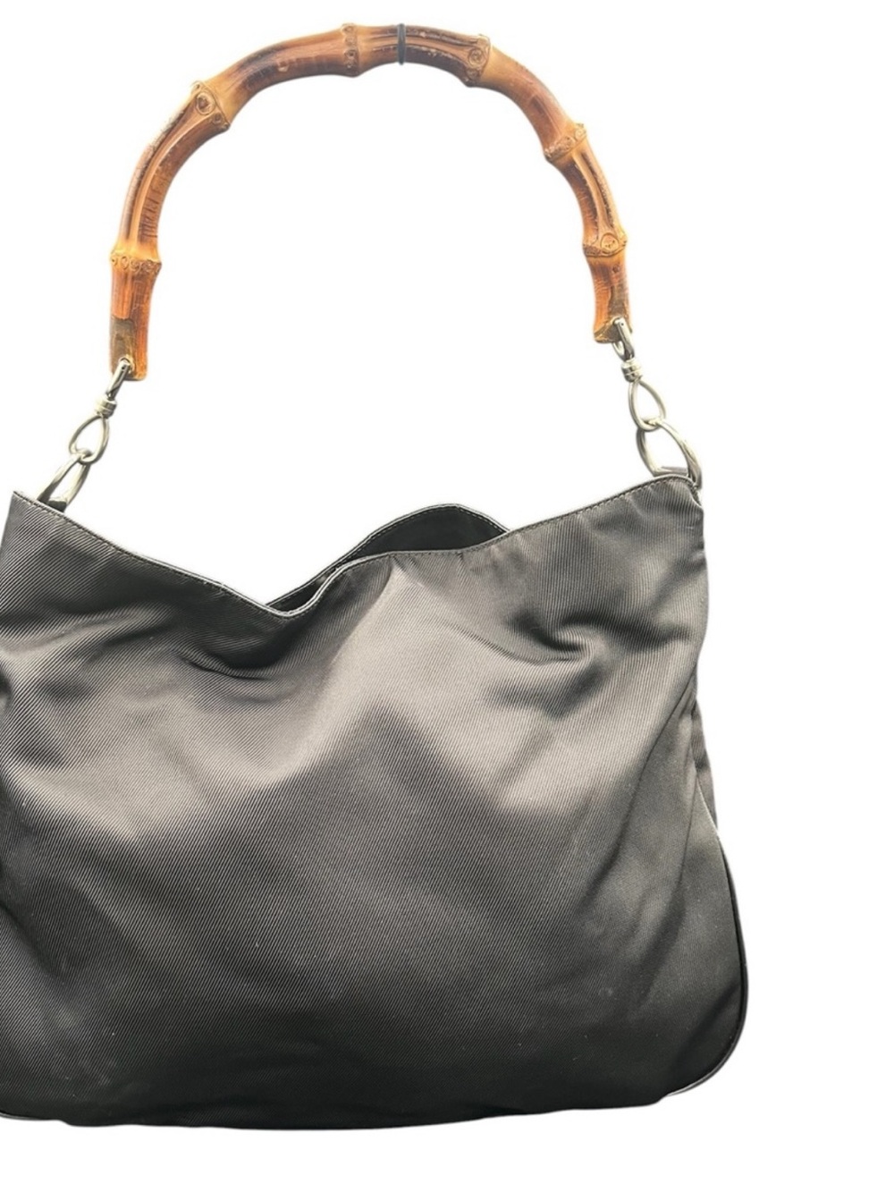 Gucci Black Shoulder Bag with Bamboo Handle